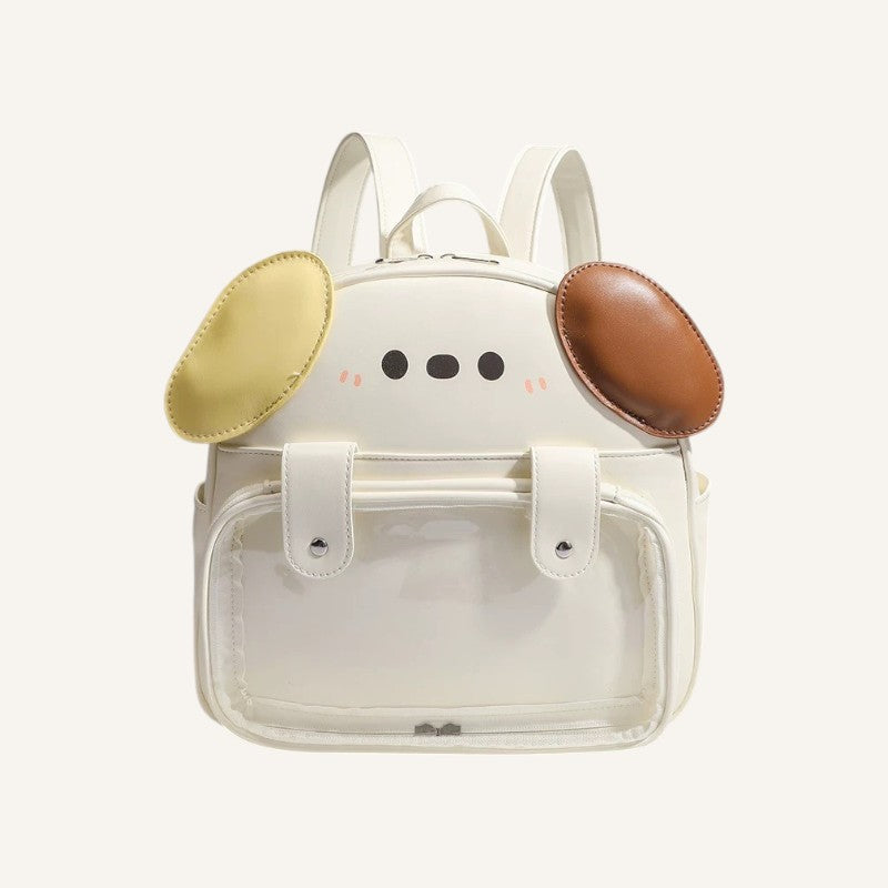 CUTE PUPPY PU Leather Ita Backpack