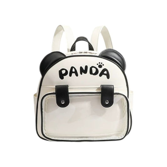 CUTE PANDA PU Leather Ita Backpack